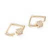 Brass Micro Pave Clear Cubic Zirconia Screw Carabiner Lock Charms KK-F814-33G-2