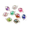 UV Plating Rainbow Iridescent Acrylic Beads OACR-F004-07-1