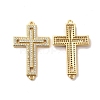 Brass Micro Pave Clear Cubic Zirconia Connetor Charms KK-A180-04G-1