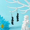 Natural Obsidian Chip Beads Dangle Earrings EJEW-JE04649-10-2