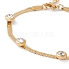 Crystal Rhinestone Beaded Herringbone Chain Bracelet BJEW-G656-03G-2