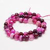 Faceted Natural Striped Agate/Banded Agate Beads Strands X-G-F447-4mm-H08-3