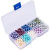 10 Color Eco-Friendly Pearlized Round Glass Pearl Beads HY-PH0010-04-2