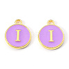 Golden Plated Alloy Enamel Charms X-ENAM-S118-10I-1