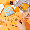 Autumn Theme Alloy Enamel with Glass Wine Glass Charms AJEW-SC0002-12-4
