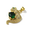 Rack Plating Brass Micro Pave Cubic Zirconia Pendants KK-A210-01A-G-2