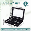 Rectangle Velvet Jewelry Presentation Boxes with 24 Compartments VBOX-WH0016-02A-2