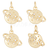 Beebeecraft Brass Micro Pave Clear Cubic Zirconia Universe Space Charms ZIRC-BBC0001-77-1