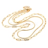 304 Stainless Steel Double Layer Paperclip Chain & Square Snake Chain Necklaces for Women NJEW-G140-01C-G-1