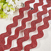 10 Yard Metallic Polyester Wavy Fringe Trim Ribbon SRIB-GF0001-38N-4