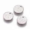 Tarnish Resistant 304 Stainless Steel Textured Pendants STAS-I098-01-8mm-P-3