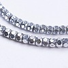 Electroplate Non-Magnetic Synthetic Hematite Beads Strands G-F562-S03-3