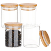 Glass Storage Jar with Suction Bamboo Lid CON-WH0089-45-1