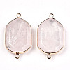 Natural Rose Quartz Links Connectors G-T131-48G-06-2