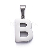 Non-Tarnish 304 Stainless Steel Letter Pendants STAS-H127-B-P-1