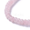 Adjustable Natural Rose Quartz Braided Bead Bracelets BJEW-F369-A13-2
