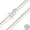 Anti-Tarnish Rhodium Plated 925 Sterling Silver Chain Necklaces STER-L059-12A-1