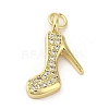 Rack Plating Brass Micro Pave Cubic Zirconia Pendants KK-C052-31G-1