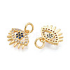 Brass Micro Pave Cubic Zirconia Charms KK-N257-23G-2