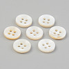 Natural 4-Hole Freshwater Shell Buttons BUTT-T011-01B-1