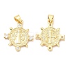 Rack Plating Brass Micro Pave Cubic Zirconia Pendants KK-A185-05G-2