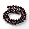Natural Bronzite Round Beads Strands G-E330-8mm-03-2