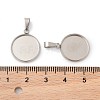 304 Stainless Steel Pendant Cabochon Settings STAS-I328-01E-P-3
