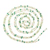 Faceted Cube Glass & Round Beaded Chains CHC-G018-03KCG-01-3