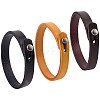 3Pcs 3 Colors Punk Retro Handmade Leather Cord Bracelet for Men BJEW-CL0001-05-1