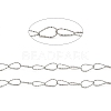 Handmade 304 Stainless Steel Textured Teardrop Link Chains CHS-G025-01P-2