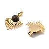 Brass Tiger Eye Pendants KK-B129-09G-2