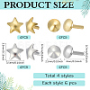 24Pcs 4 Style 925 Sterling Silver Flat Head Pins STER-ME0001-10-2