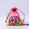 Rectangle Organza Drawstring Bags CON-PW0001-054A-13-1