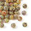 Brass & Alloy & Rhinestone Enamel Beads RB-CBA973B-11C-G-1