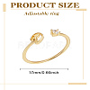 1Pc Letter Brass Rhinestone Open Cuff Rings for Women AJEW-LP0004-47D-G-2