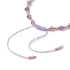 Adjustable Natural Amethyst & Glass Braided Bead Bracelet BJEW-JB10137-02-4