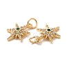 Rack Plating Brass Micro Pave Cubic Zirconia Pendants KK-E081-10G-3