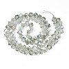 Electroplate Transparent Glass Beads Strands EGLA-N002-29-C03-2