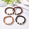 4Pcs Cross Pattern Wood Beads Stretch Bracelets Set for Women Men BJEW-JB08931-2