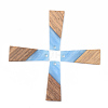 Opaque Resin & Walnut Wood Pendants RESI-S389-040A-C-2