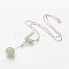 Natural Gemstones Pendant Necklaces NJEW-JN01611-3