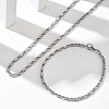 304 Stainless Steel Chain Necklaces & Bracelets Sets SJEW-D091-11P-1