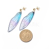 Resin Butterfly Wing Dangle Stud Earrings EJEW-JE05047-3