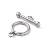 Non-Tarnish 304 Stainless Steel Ring Toggle Clasps STAS-A092-09I-P-2