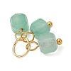 18Pcs 6 Colors Natural Flower Amazonite & White Jade & Green Aventurine & Tiger Eye Pendants PALLOY-JF05160-5