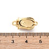 Brass & Clear Cubic Zirconia & Black Lip Shell Epoxy Resin Box Clasps KK-P291-35G-3