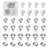  40Pcs 5 Style ABS Plastic Imitation Pearl & Clear Cubic Zirconia Stud Earring Findings EJEW-TA0001-08-2