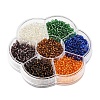 7 Colors Glass Round Seed Beads SEED-YW0001-24B-02-3