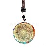 Resin & Natural & Synthetic Mixed Gemstone Pendant Necklaces OG4289-24-1
