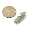 Natural Green Aventurine Copper Wire Wrapped Pointed Pendants PALLOY-JF02461-04-2